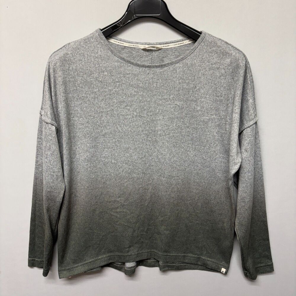 Lucky Brand Women Pullover Sweater Sweatshirt Size Medium Gradient Ombre M292 -5